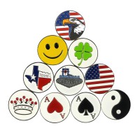 PINMEI Golf Ball Markers fit most Golf Hat Clips and Divot Tools 10pcs